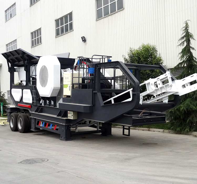 輪胎顎破+給料機(jī)移動破碎站